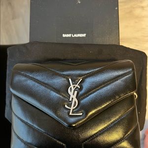 YSL Yves Saint Laurent Loulou Toy Matelasse Calfskin V-Flap Crossbody Bag